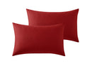 350 TC Micro Check Duvet Cover And Housewife Pillowcases 100% Pure Cotton Red / 2 Housewife Pillowcases - Exclusive Deals Ltd - Exclusive Deals