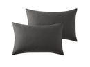 350 TC Micro Check Duvet Cover And Housewife Pillowcases 100% Pure Cotton Steel Grey / 2 Housewife Pillowcases - Exclusive Deals Ltd - Exclusive Deals