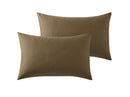 350 TC Micro Check Duvet Cover And Housewife Pillowcases 100% Pure Cotton Caramel / 2 Housewife Pillowcases - Exclusive Deals Ltd - Exclusive Deals
