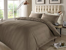 400 TC Multi Stripe Duvet Cover Set and Housewife Pillowcases Deep Taupe / Single - Exclusive Deals Ltd - Exclusive Deals
