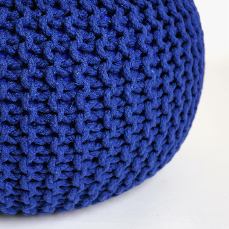 Chunky Knitted Pouffe – Moroccan-inspired Elegance