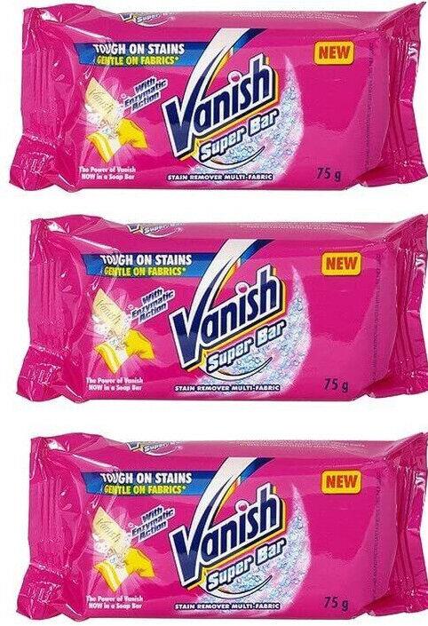 Vanish Super Soap Bar 75g Fabric Stain Remover - Pack of 3