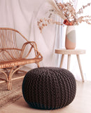 Chunky Knitted Pouffe – Moroccan-inspired Elegance