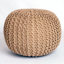 Chunky Knitted Pouffe – Moroccan-inspired Elegance