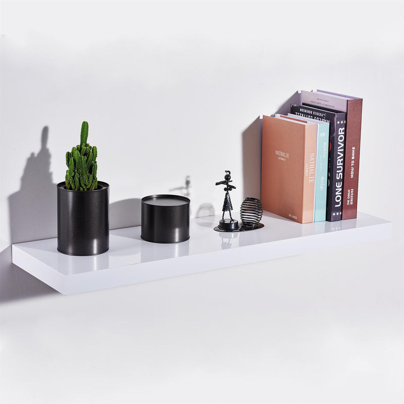 Classic Elegance: High Gloss White Floating Shelves - Discover Your Perfect Fit