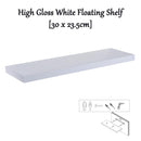 High Gloss Floating Shelf Assorted 30/40/60/80/110cm White / 30 x 23.5cm - Exclusive Deals Ltd - Exclusive Deals