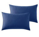 350 TC Micro Check Duvet Cover And Housewife Pillowcases 100% Pure Cotton Blue / 2 Housewife Pillowcases - Exclusive Deals Ltd - Exclusive Deals