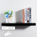 Sleek High Gloss Black Floating Shelf - Versatile Sizes Available