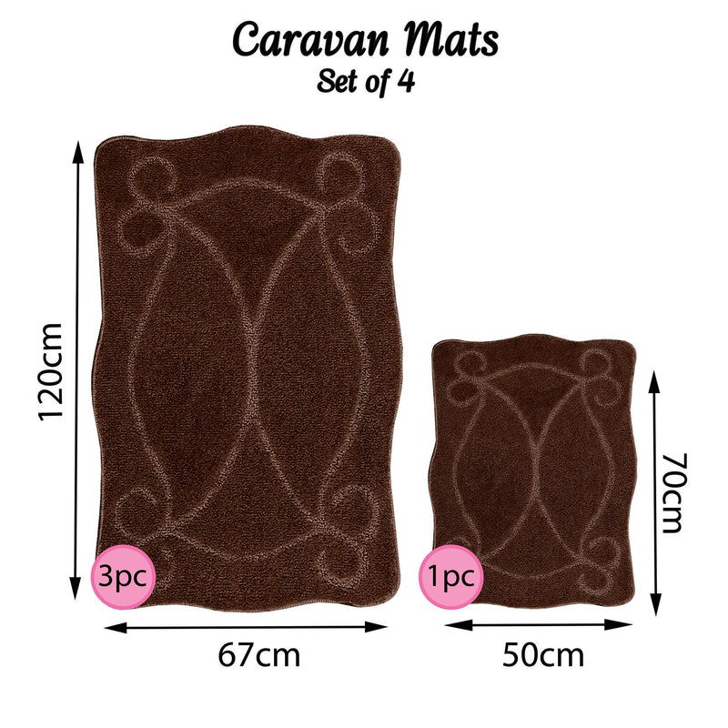 Romany Gypsy Washable 4 Piece Mat/Rug Set - Home Haven