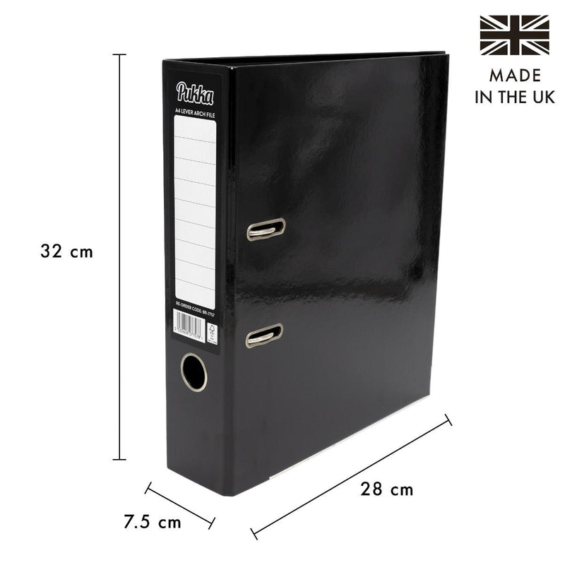 Pukka A4 Lever Arch Files - Black