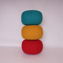 Chunky Knitted Pouffe – Moroccan-inspired Elegance