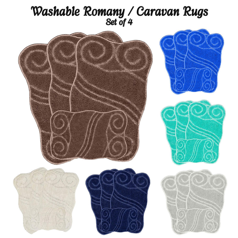 Romany Gypsy Washable 4 Piece Mat/Rug Set - Getaway Weaves