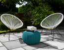 Chunky Knitted Pouffe – Moroccan-inspired Elegance