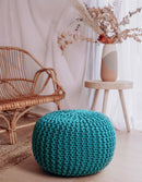 Chunky Knitted Pouffe – Moroccan-inspired Elegance