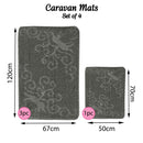 Romany Gypsy Washable 4 Piece Mat/Rug Set - Floral Escapes