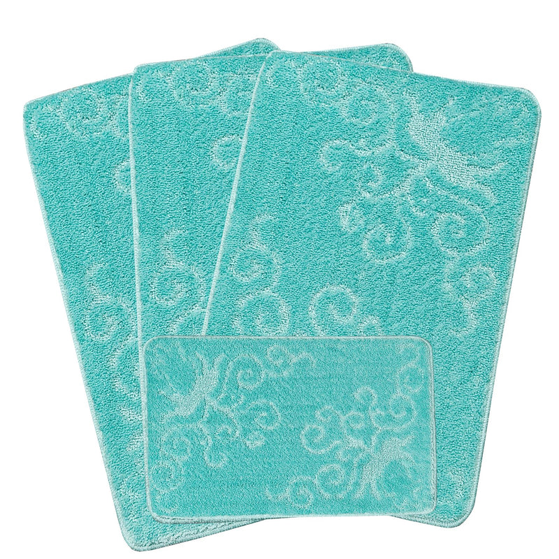 Romany Gypsy Washable 4 Piece Mat/Rug Set - Floral Escapes