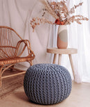 Chunky Knitted Pouffe – Moroccan-inspired Elegance