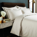 350 TC Micro Check Duvet Cover And Housewife Pillowcases 100% Pure Cotton Ivory / Double - Exclusive Deals Ltd - Exclusive Deals