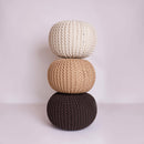 Chunky Knitted Pouffe – Moroccan-inspired Elegance