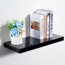 Sleek High Gloss Black Floating Shelf - Versatile Sizes Available
