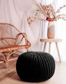 Chunky Knitted Pouffe – Moroccan-inspired Elegance