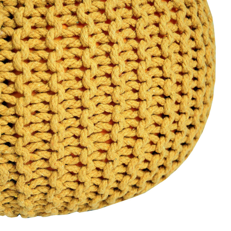 Chunky Knitted Pouffe – Moroccan-inspired Elegance