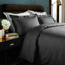 350 TC Micro Check Duvet Cover And Housewife Pillowcases 100% Pure Cotton Steel Grey / Single - Exclusive Deals Ltd - Exclusive Deals