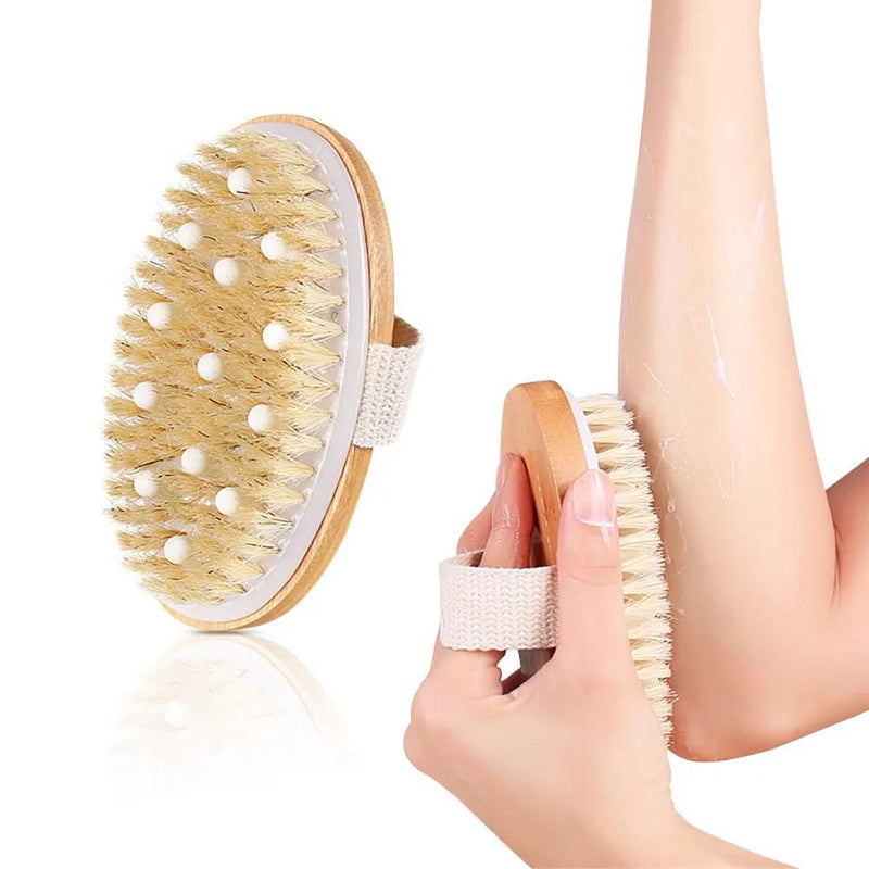 Wood Brush Body Massager With Noodles