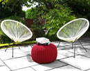 Chunky Knitted Pouffe – Moroccan-inspired Elegance
