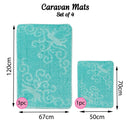 Romany Gypsy Washable 4 Piece Mat/Rug Set - Floral Escapes