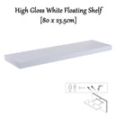 High Gloss Floating Shelf Assorted 30/40/60/80/110cm White / 80 x 23.5cm - Exclusive Deals Ltd - Exclusive Deals
