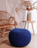 Chunky Knitted Pouffe – Moroccan-inspired Elegance