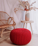 Chunky Knitted Pouffe – Moroccan-inspired Elegance