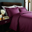 350 TC Micro Check Duvet Cover And Housewife Pillowcases 100% Pure Cotton Plum / Double - Exclusive Deals Ltd - Exclusive Deals
