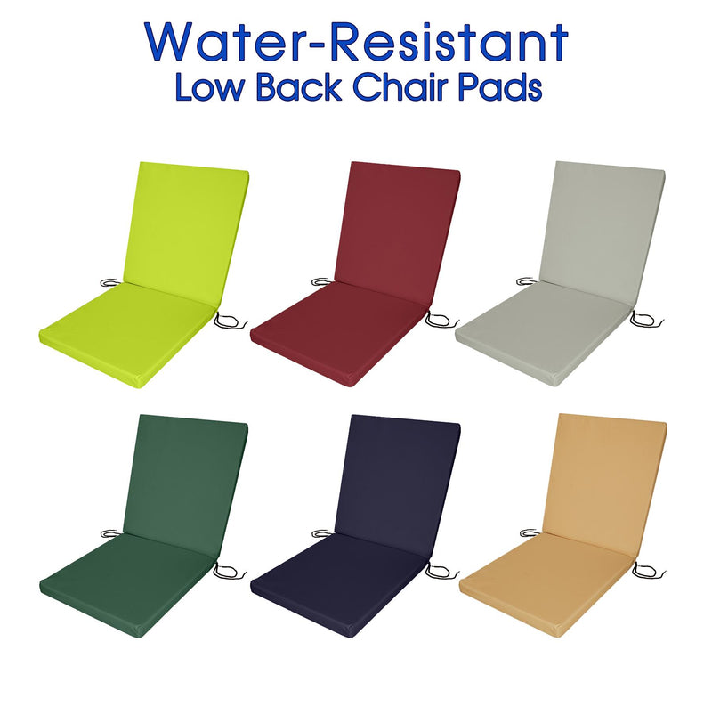 Water-Resistant Low Back Chair Pads