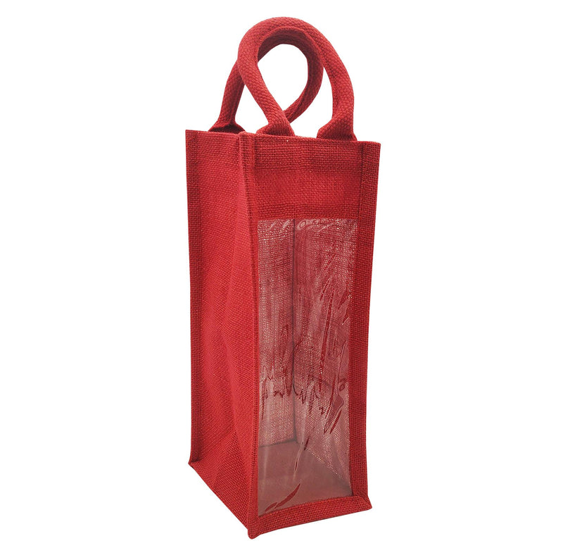 Jute Bottle Bags Red / Single - Exclusive Deals Ltd - Exclusive Deals