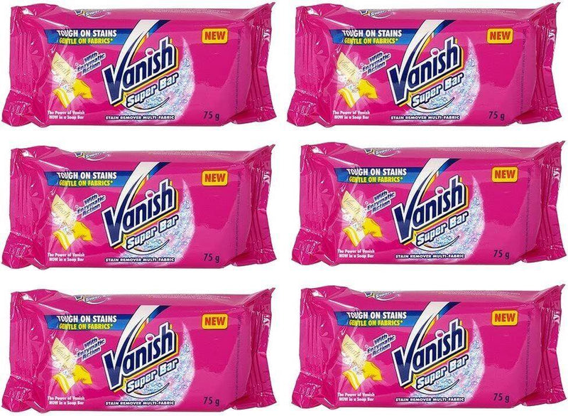 Vanish Super Soap Bar 75g Fabric Stain Remover - Pack of 6