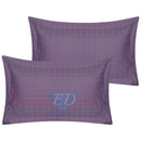 Luxury 400 TC Sateen Check Duvet Cover Bedding Set 100% Cotton High Quality 2 x Pillowcases / Oxford / Purple - Exclusive Deals Ltd - Exclusive Deals