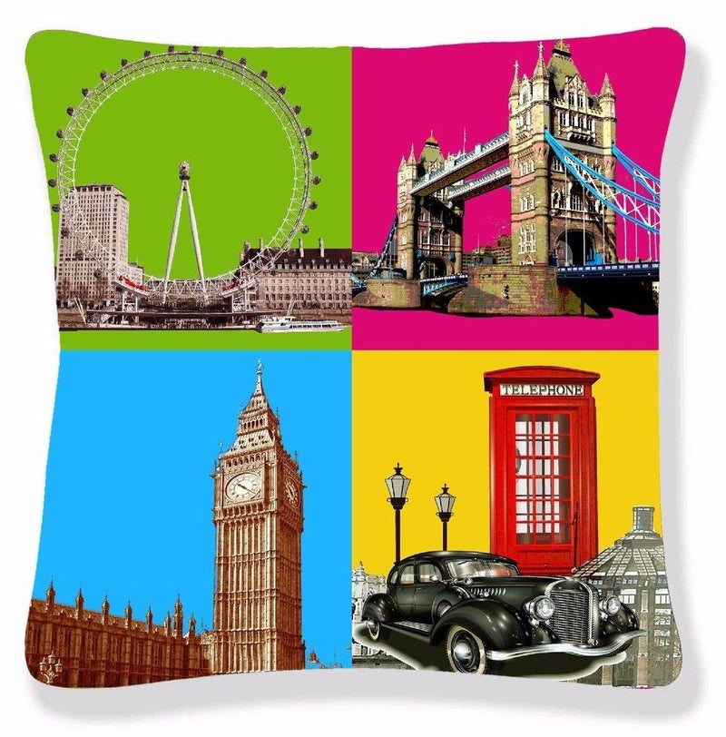 London Landmarks Cushion Cover Pop Art - Exclusive Deals Ltd - Exclusive Deals