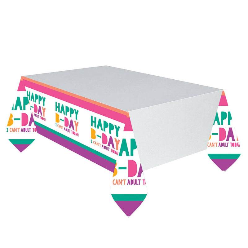 Young & Fab Birthday Table Cover 54" x 102" - Amscan - Exclusive Deals