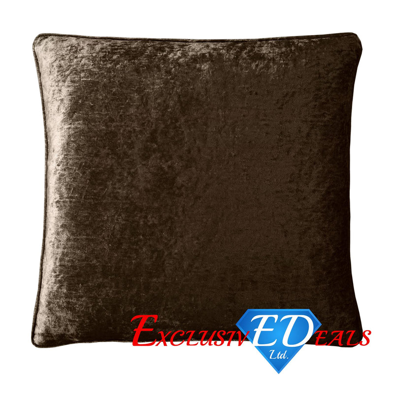 Crushed Velvet 45cm x 45cm Cushion Cover,Brown - Exclusive Deals Ltd - Exclusive Deals