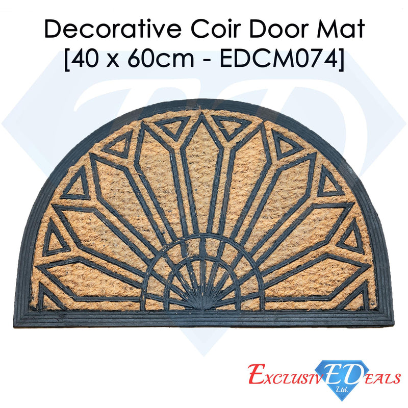 Semi Circle Sun Dial 2 Coir Door Anti-Slip Household Mat 40 x 60cm - Exclusive Deals - Exclusive Deals