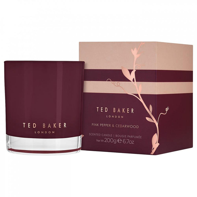 Ted Baker Boxed Luxury Candle Pink Pepper & Cedarwood 200g - Exclusive Deals Ltd - Exclusive Deals