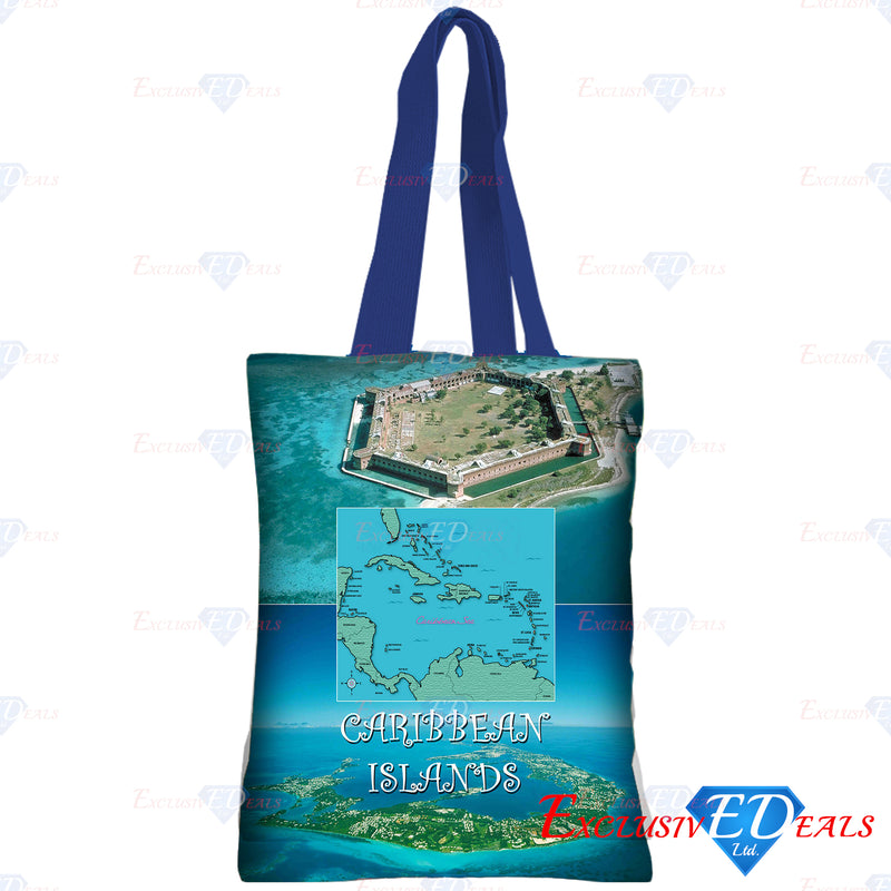 Caribbean Island Polyester Shopping Bag - Exclusive Deals Ltd - Exclusive Deals