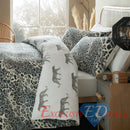 Brushed Cotton Printed Duvet Cover Leopard Check Stars Print - Exclusive Deals Ltd - Exclusive Deals
