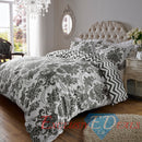 200TC Damask Duvet White & Grey - Exclusive Deals Ltd - Exclusive Deals