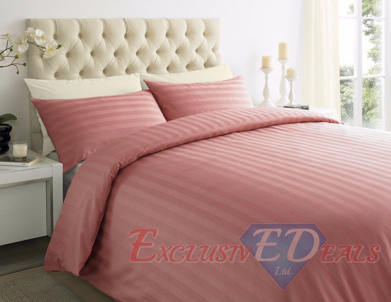 250TC 100% EGYPTIAN COTTON SATEEN STRIPE Duvet Quilt Cover Bedding Set - Exclusive Deals Ltd - Exclusive Deals