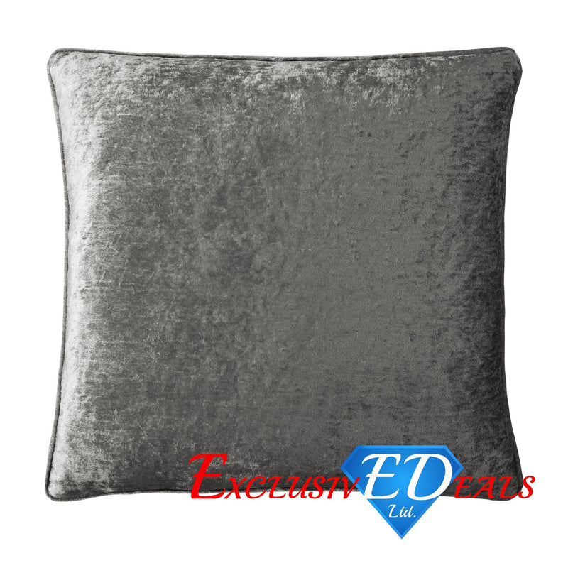 Crushed Velvet 45cm x 45cm Cushion Cover,Charcoal - Exclusive Deals Ltd - Exclusive Deals