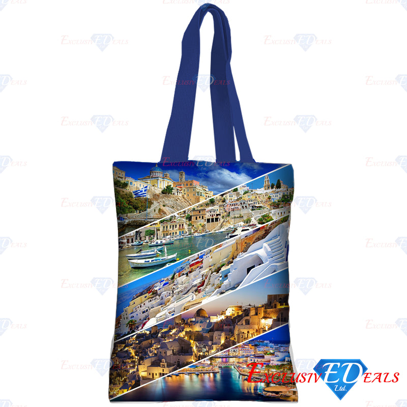 Greece Landscapes Polyester Shopping Bag - Exclusive Deals Ltd - Exclusive Deals