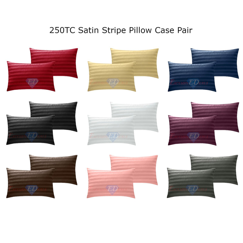 250 TC Sateen Stripe Housewife & Oxford Pillowcase Pair - Exclusive Deals - Exclusive Deals